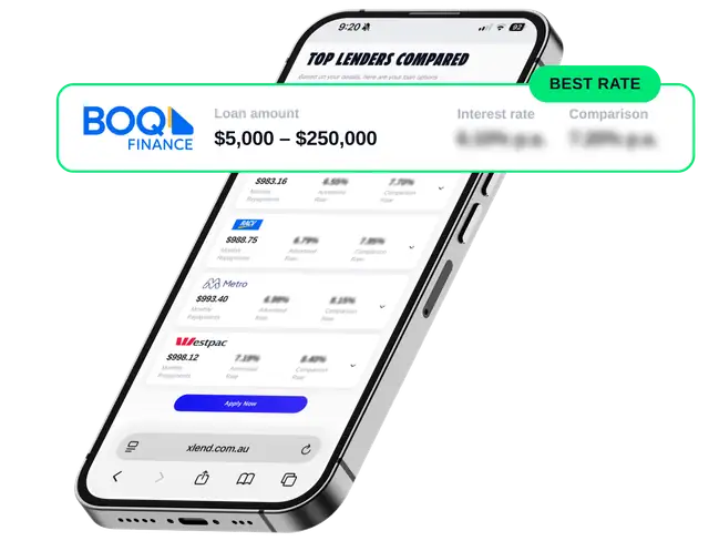 X Lend lender comparison shown on a mobile phone